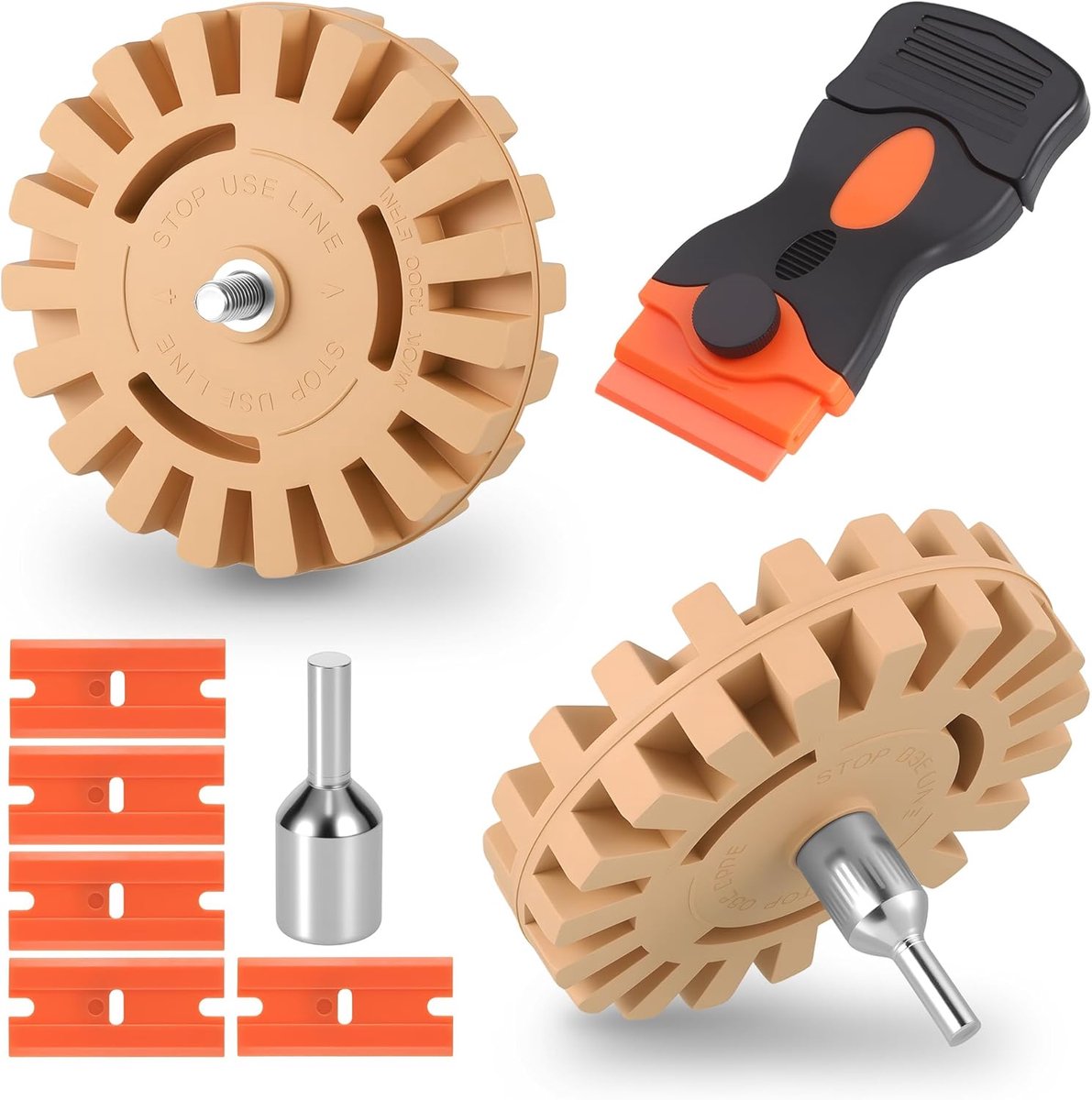 10,16 cm autostickerverwijderingsset, Toffee wiel voor boor, 2 stuks