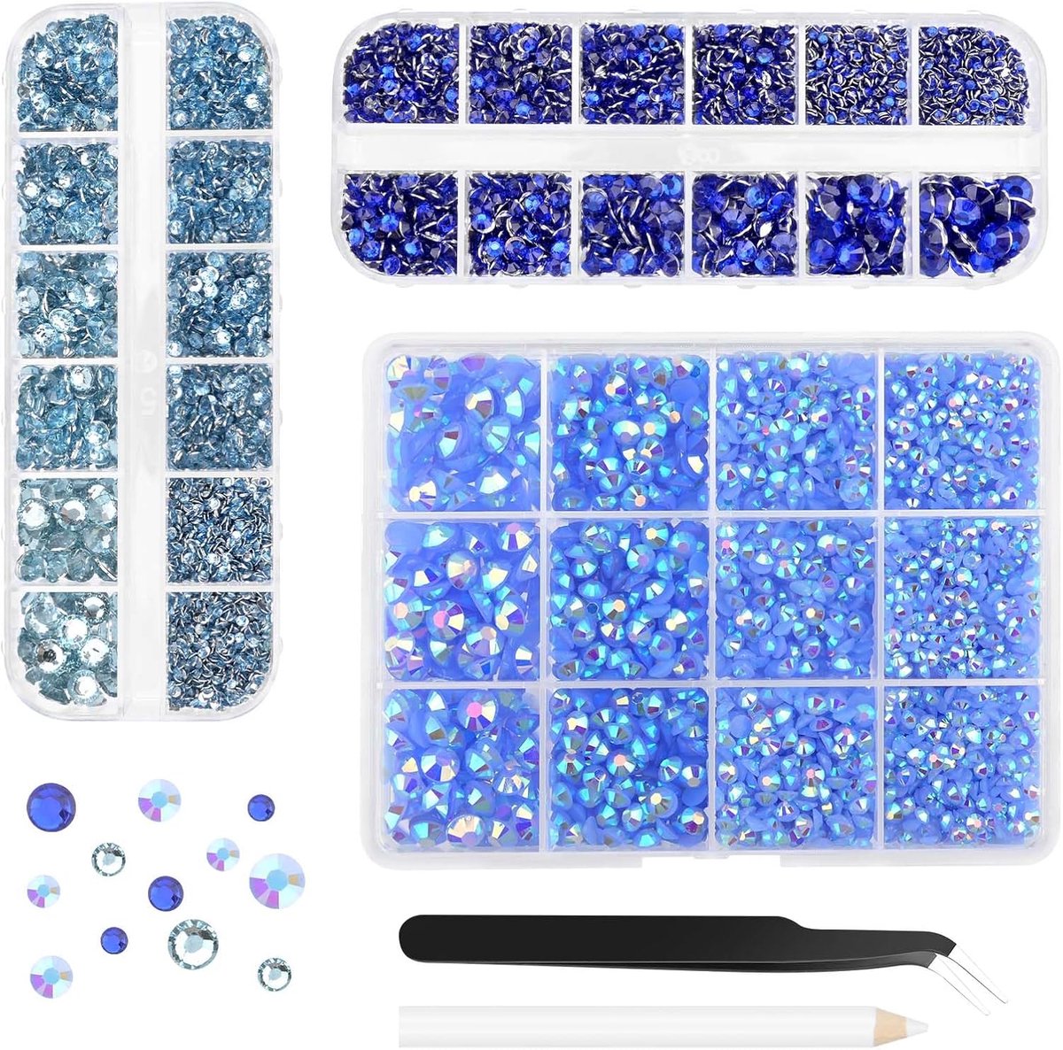 17000 Stuks Resin Strasssteentjes Blauwe Flatback Kristallen Diamant