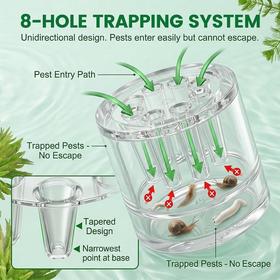 4 stuks acryl aquariumval met 8 gaten, planaria-val voor aquarium — afbeelding 5
