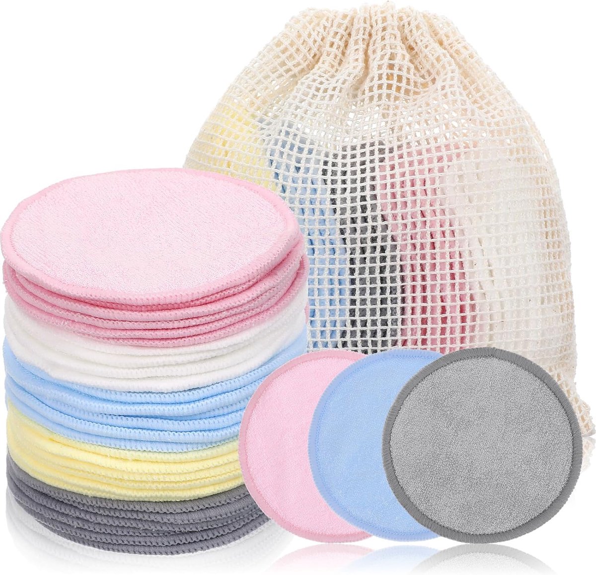 30 stuks wasbare make-upremovers, make-upverwijderende pads, wasbare