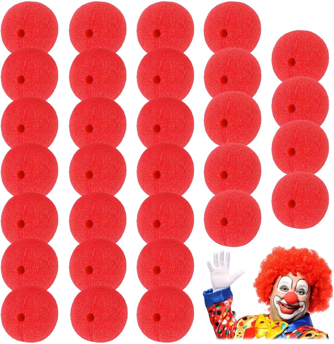 30 stuks rode clownneus, clownkostuum, sponsbal, cosplay