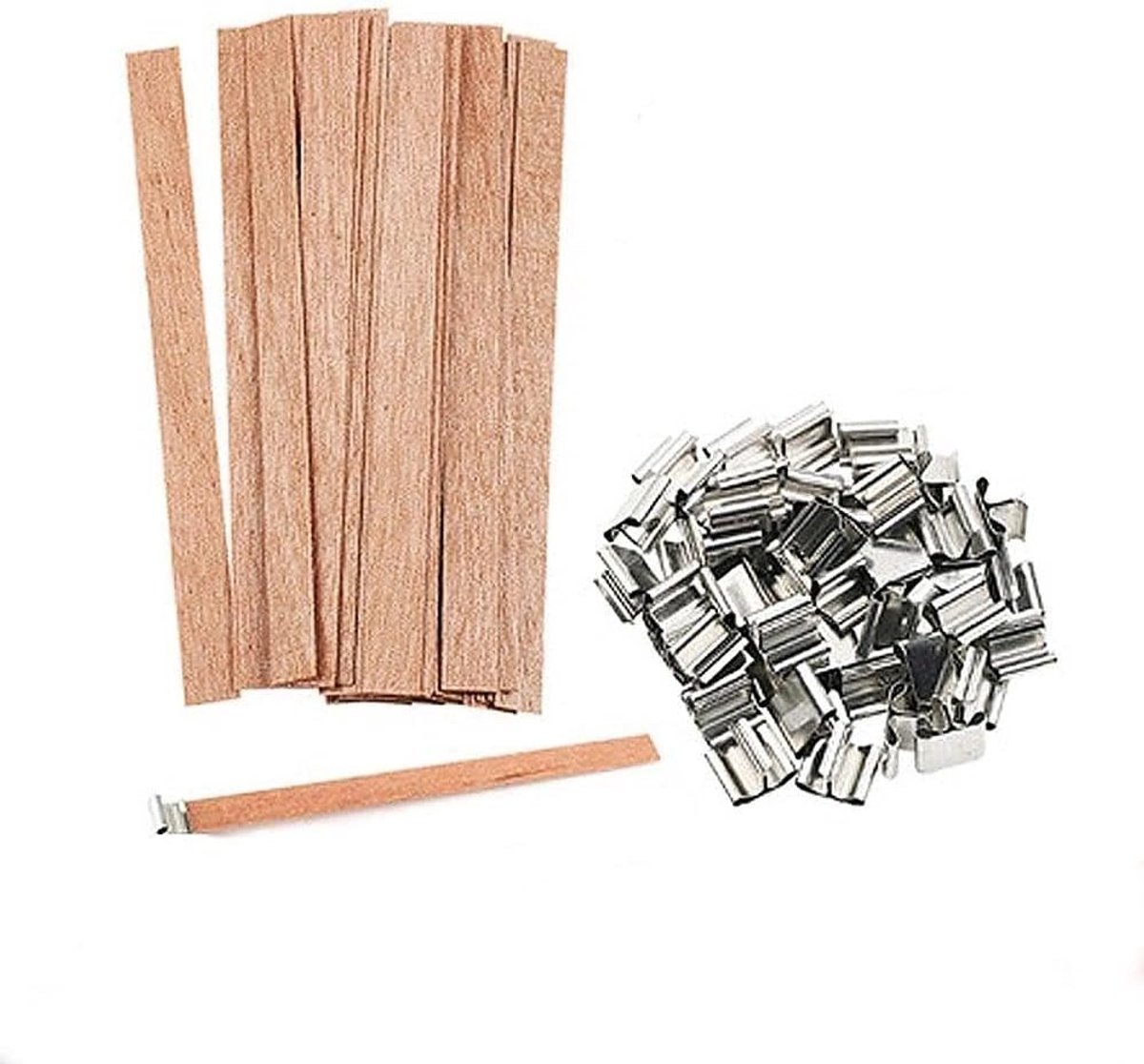 Lonten met metalen houders - 5 inch krakende houten lonten voor het