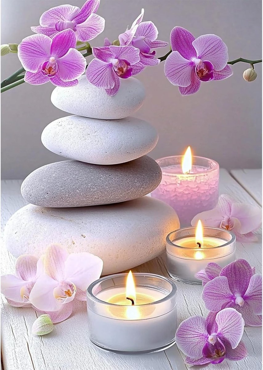 Kits voor volwassenen, Diy Diamond Painting Orchideeën, Ronde