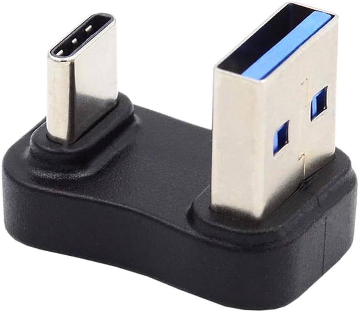 10 Gbit/s Type-A USB 3.0-stekker naar USB 3.1 Type-C-stekker, data tegenoverliggende U-vorm, naar boven gehoekte 90-graden laadadapter voor laptop telefoons