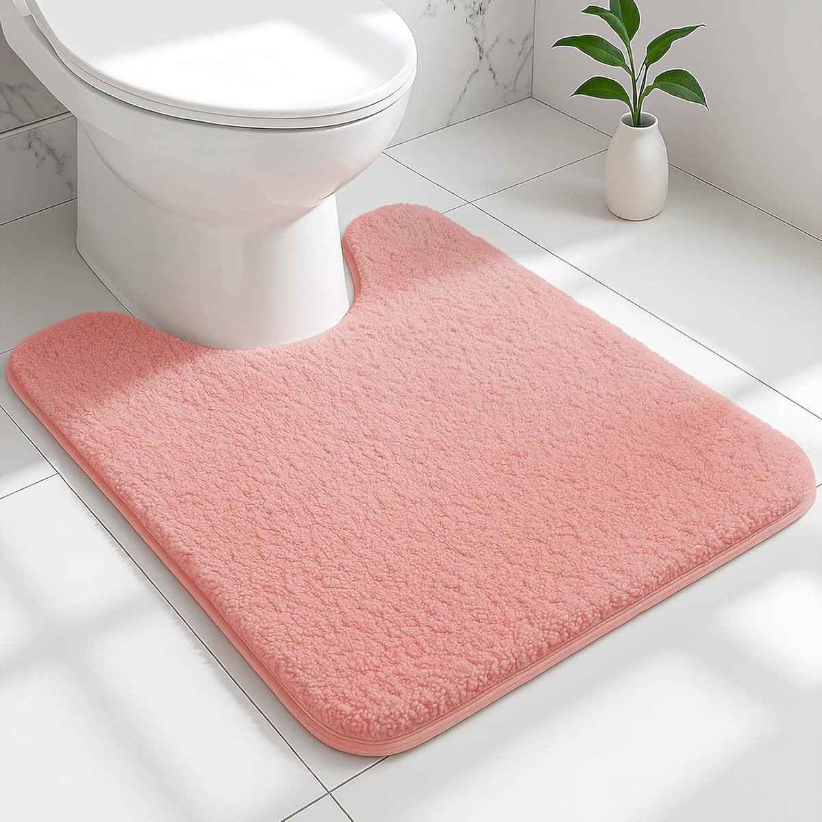 Badmat U-vorm 50x50cm - Fluffy microvezel - Antislip en superabsorberend - Ideaal voor badkamer SnelShoppen