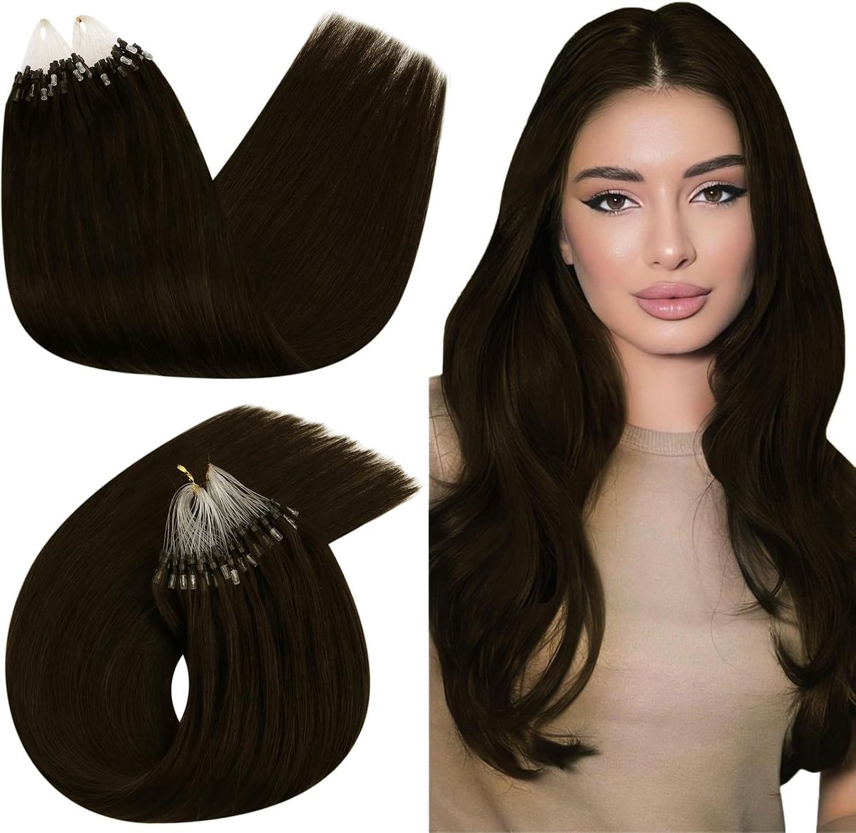 Extensions Loops 45,6 cm / 45,6 cm / 50 g / 50 g donkerbruin Remy
