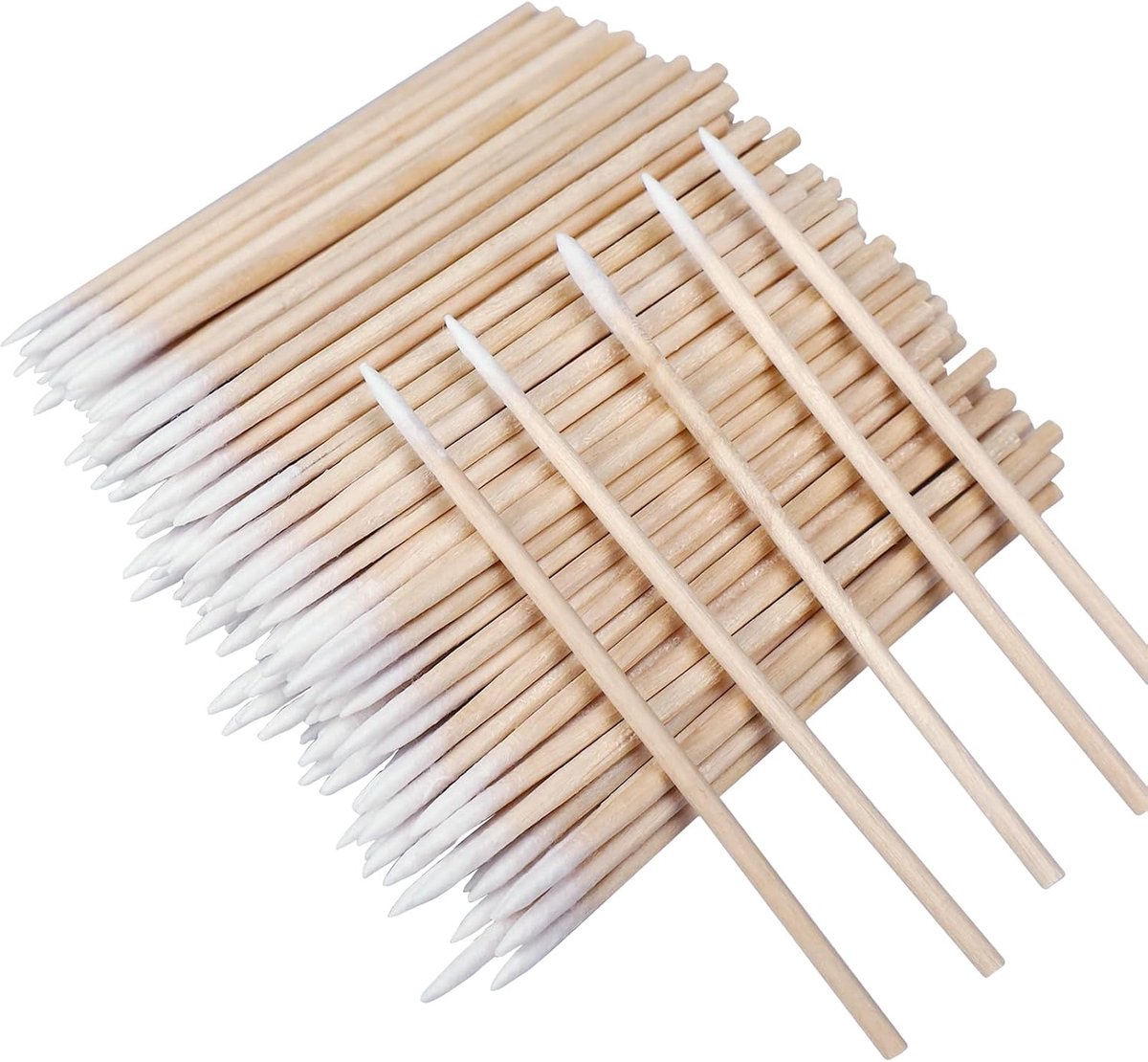 Wattenstaafjes van hout, puntige wattenstaafjes, applicators, kleine