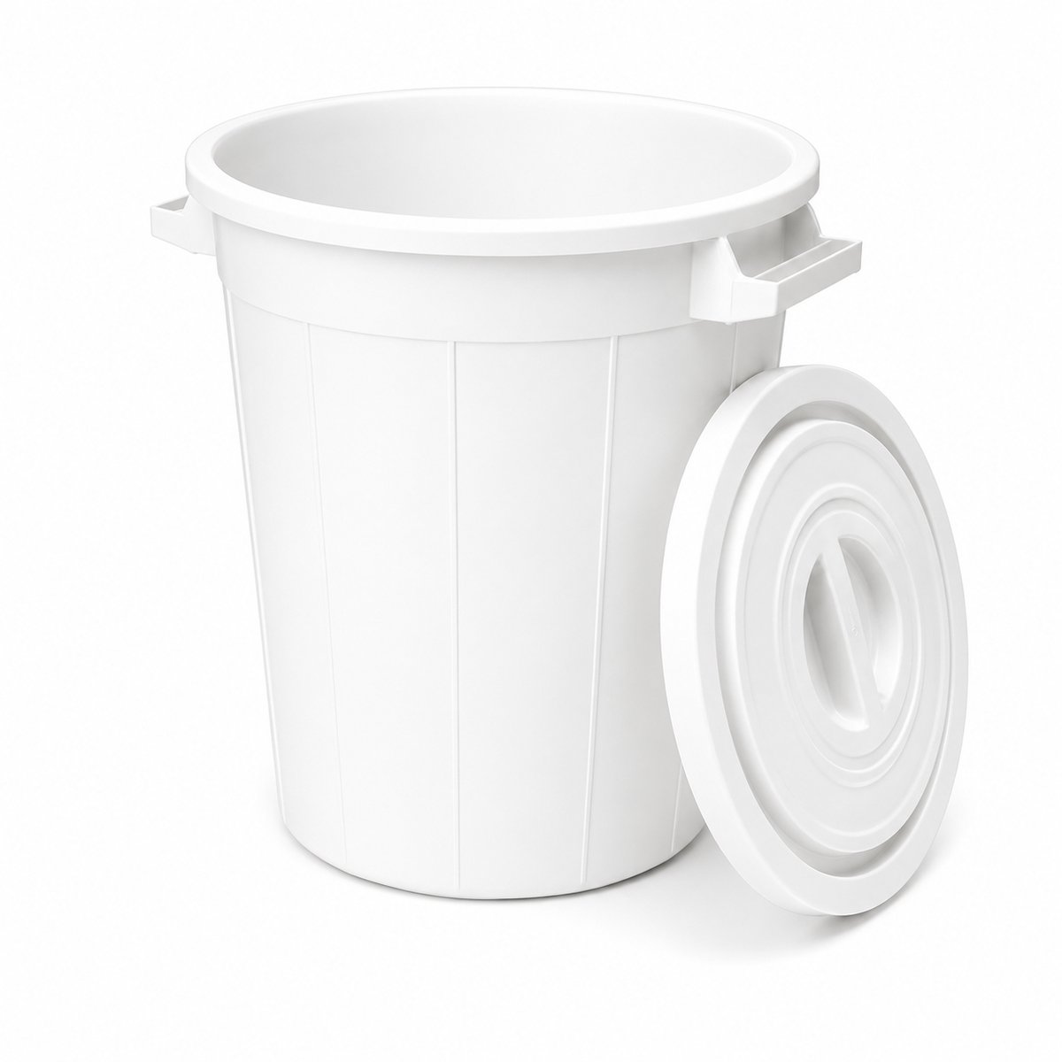 Buitenprullenbak - 35 liter - Afvalbak buiten - Afvalton met deksel - Vuilnisbak - Afvalemmer - Wit