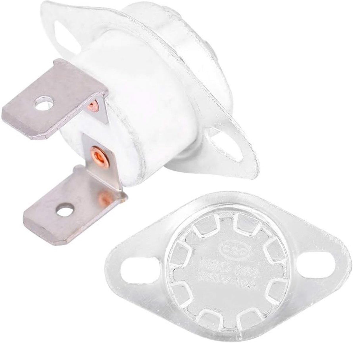 SnelShoppen - KSD301 Thermische Schakelaar 250V 16A - Temperatuur Regelaar - Normaal Gesloten 115°C - Thermostaat voor Professioneel Gebruik - Compact