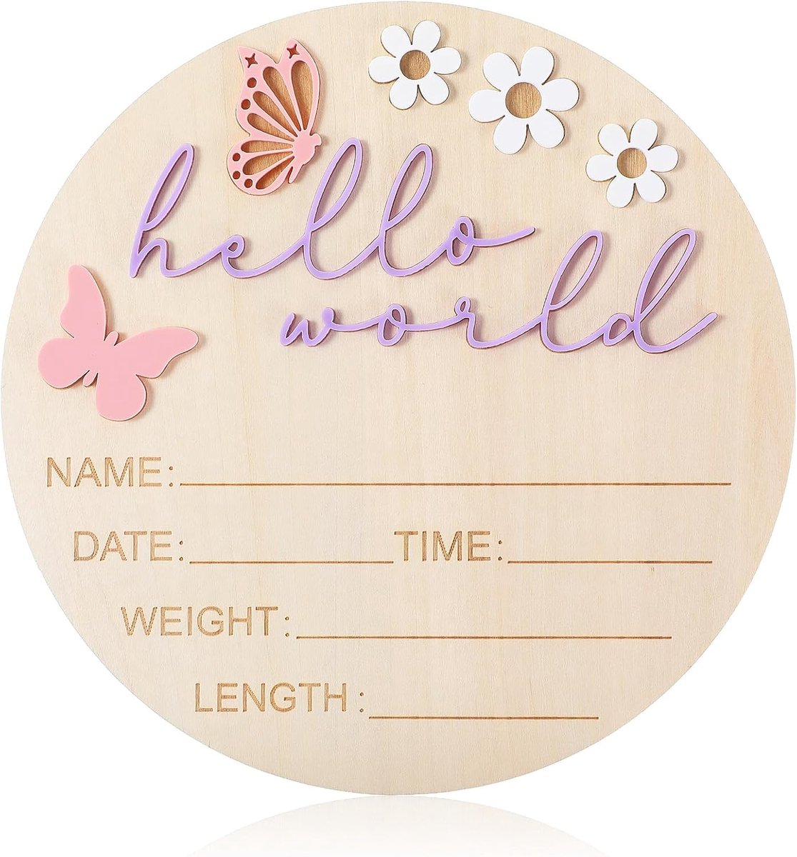 Baby Houten Hallo Wereld Babybord Houten bord Hello World