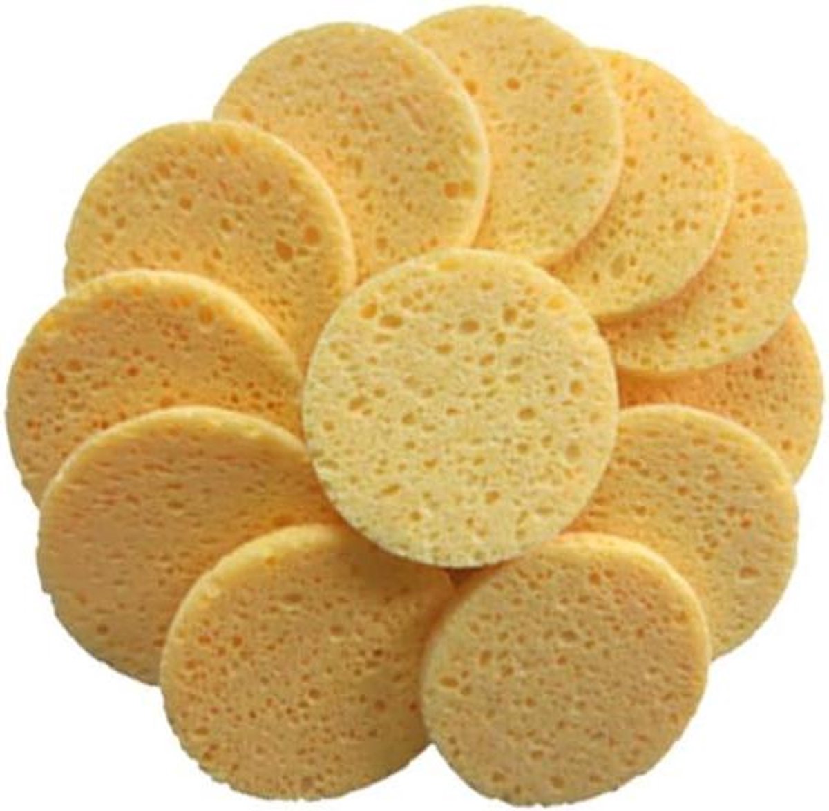 Make-up Wattenschijfjes - Reinigingspads Gezichtssponsjes - Make-up Verwijderen - Huidvriendelijk Cellulose - 7x7x0.8 cm - Geel