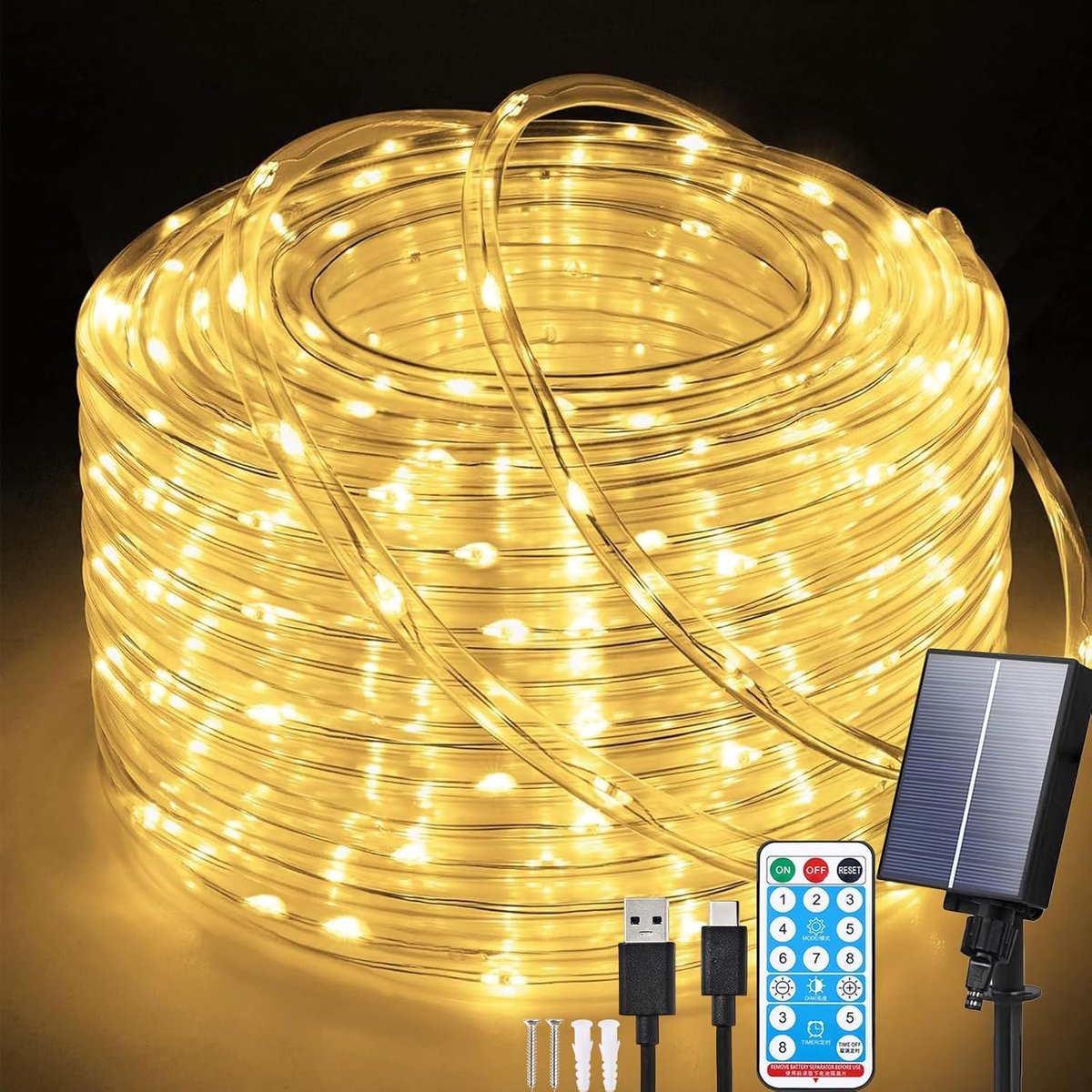 LED-lichtslang voor buiten, 20meter, 200LED's, waterdichte
