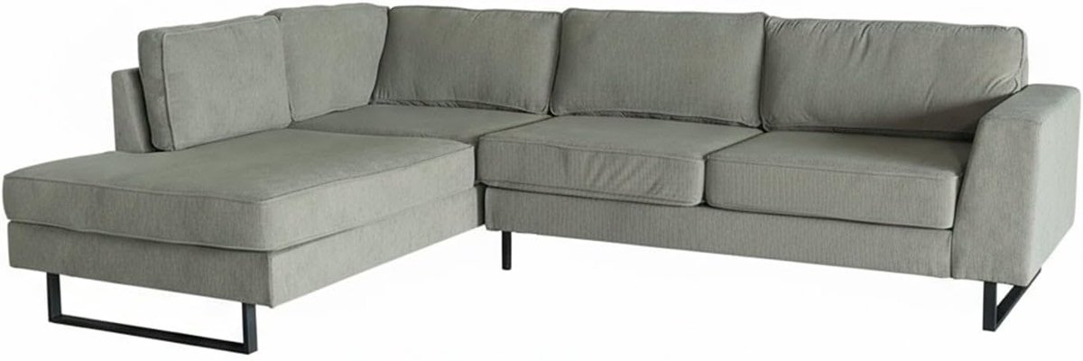 Hoekbank 290 cm - taupe rib stof - linkerhoek - eenvoudig te monteren - ShopVlot