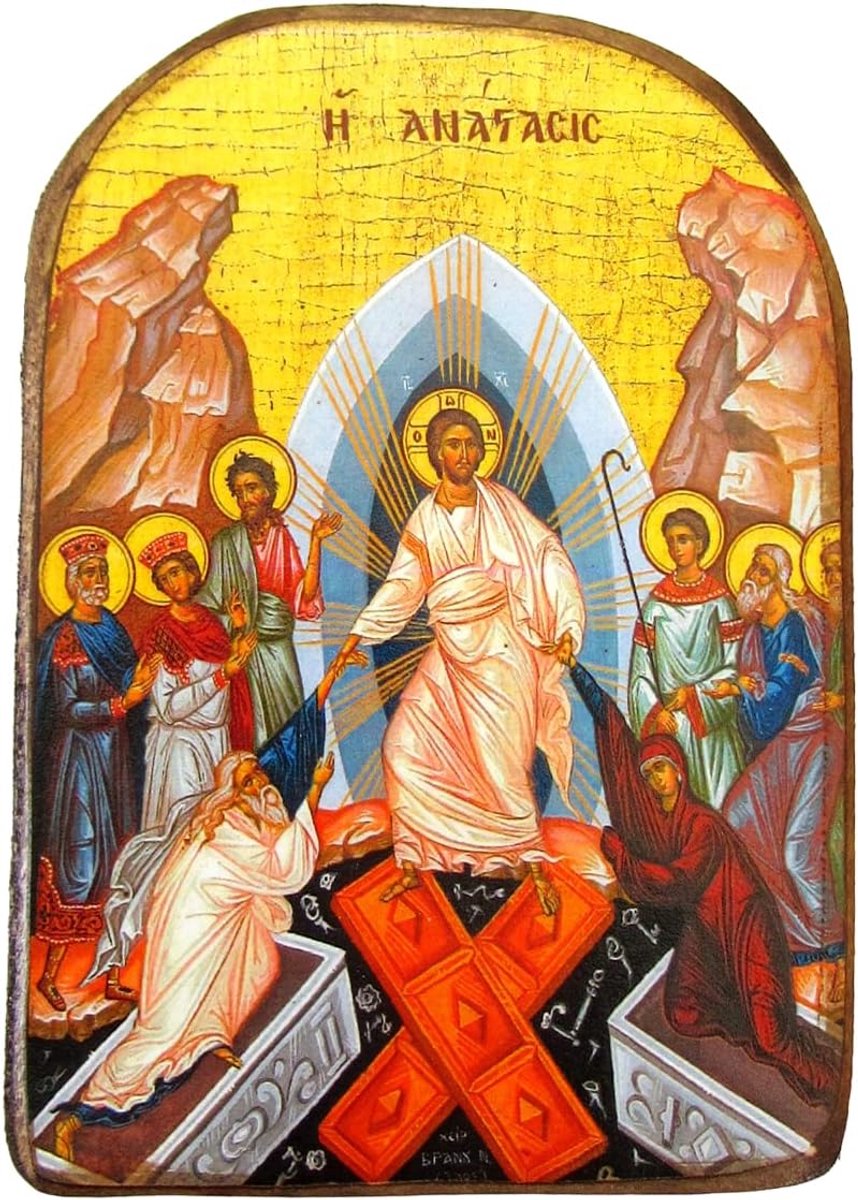 Griekse christelijke orthodoxe hout pictogram van de opstanding/MP2