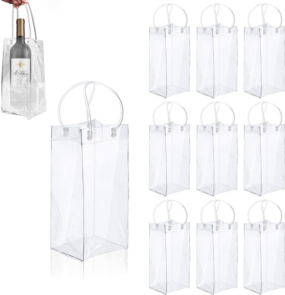 Omgoods - Set van 10 Draagbare Fleskoelers voor Champagne en Wijn