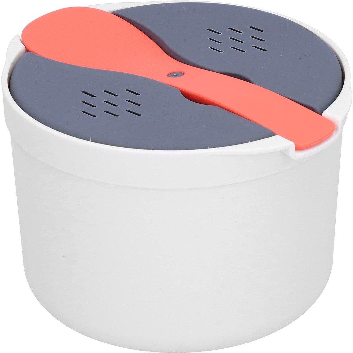 Omgoods- Rijstkoker 2-laags - Magnetron Kookgerei - Groentestomer - Quinoa/Kip/Havermout - BPA-vrij - Hittebestendig ontwerp