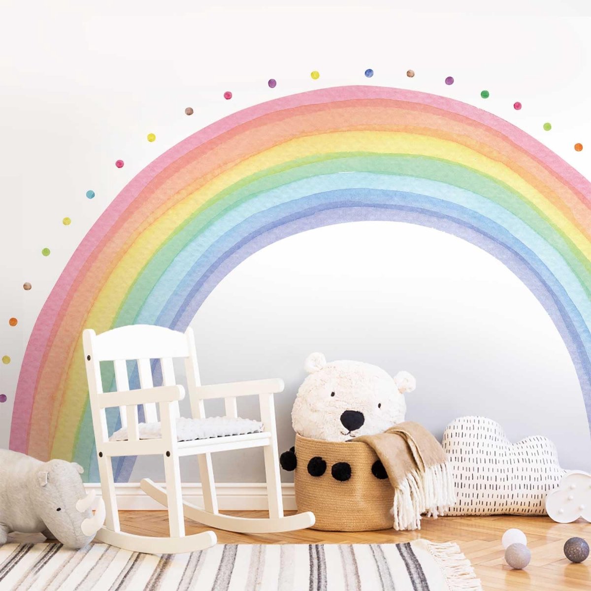 Omgoods - Grote Regenboog Wandsticker - Zelfklevende Wanddecoratie 240x140cm