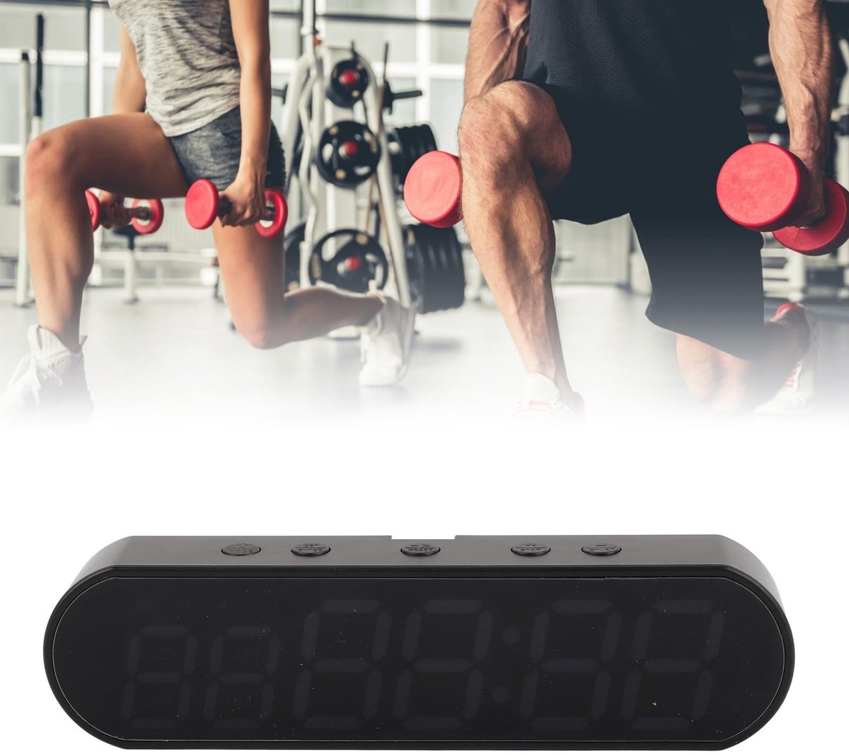 Omgoods - Draagbare Sportschooltimer - Fitness Timer - Multifunctionele Trainingstimer - Zwart - Interval Timer - Geschikt voor Thuis - LED Model