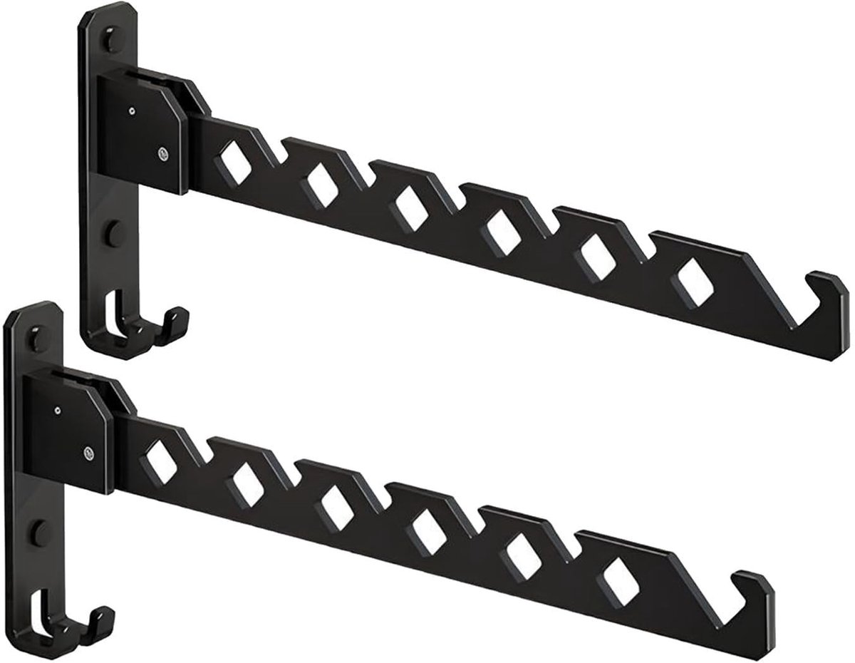 Omgoods - Set van 2 Wandgemonteerde Droogrekken - Vouwbaar met 180° Rotatie