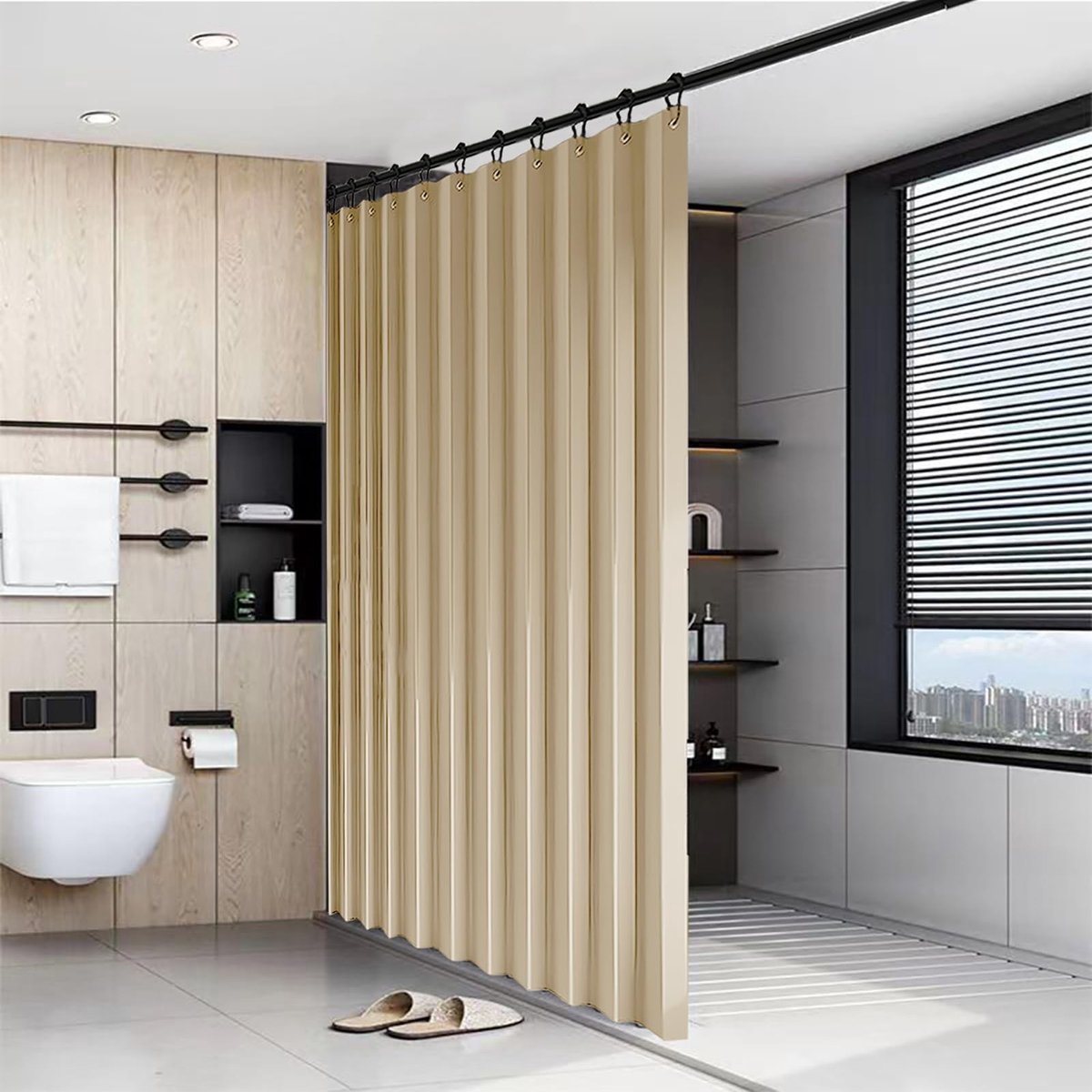 Omgoods - Vouwbaar Douchegordijn voor Privacy in Badkamer