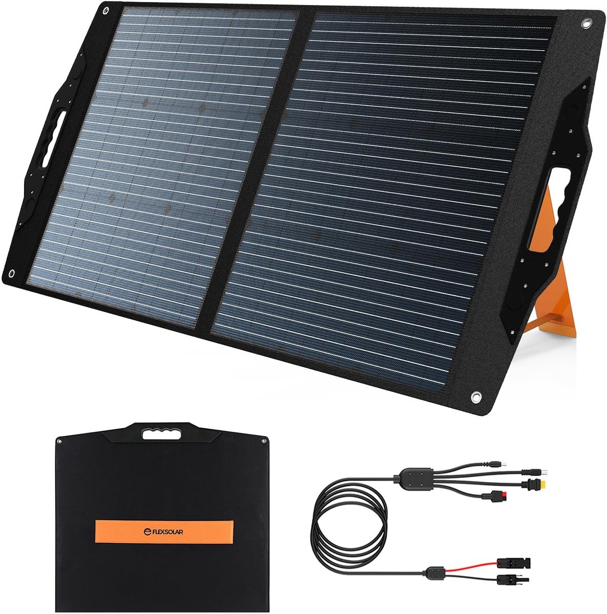 Omgoods - 100W Opvouwbaar Zonnepaneel Set met DC Jack voor Power Stations
