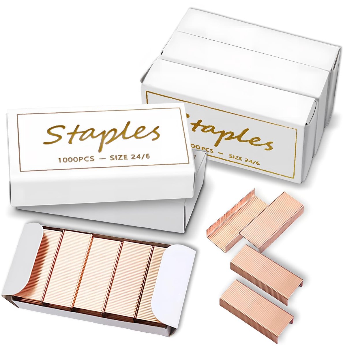 Omgoods - Set van 6000 Stuks Rose Gold Nietjes 24/6