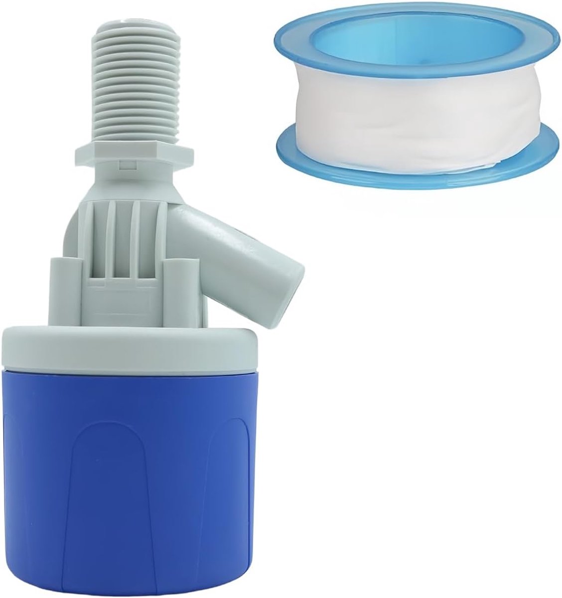 Automatisch vlotterventiel voor watertanks 1/2 inch top inlet instelbaar waterniveauregelventiel met 45° schuine uitlaat voor visvijvers zwembaden irrigatiesystemen
