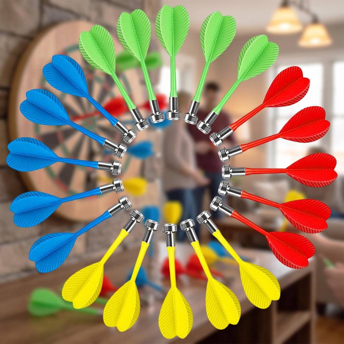 Pijlen, 20 stuks magneetpijlen, indoor spel, doelaccessoires, voor gezinnen, speelhallen, bars