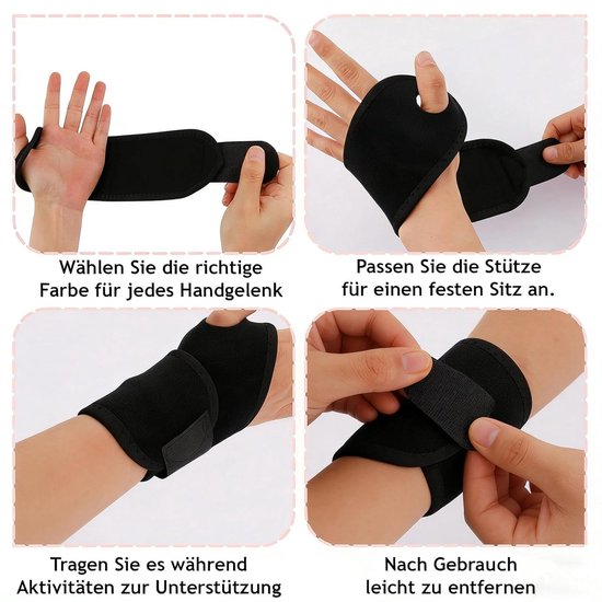 4 stuks polsbandage voor kinderen, verstelbare polssteun in 2 kleuren, polsbandage met duimopening, polsbandages voor kinderfitness, sport en dagelijkse activiteiten — afbeelding 2