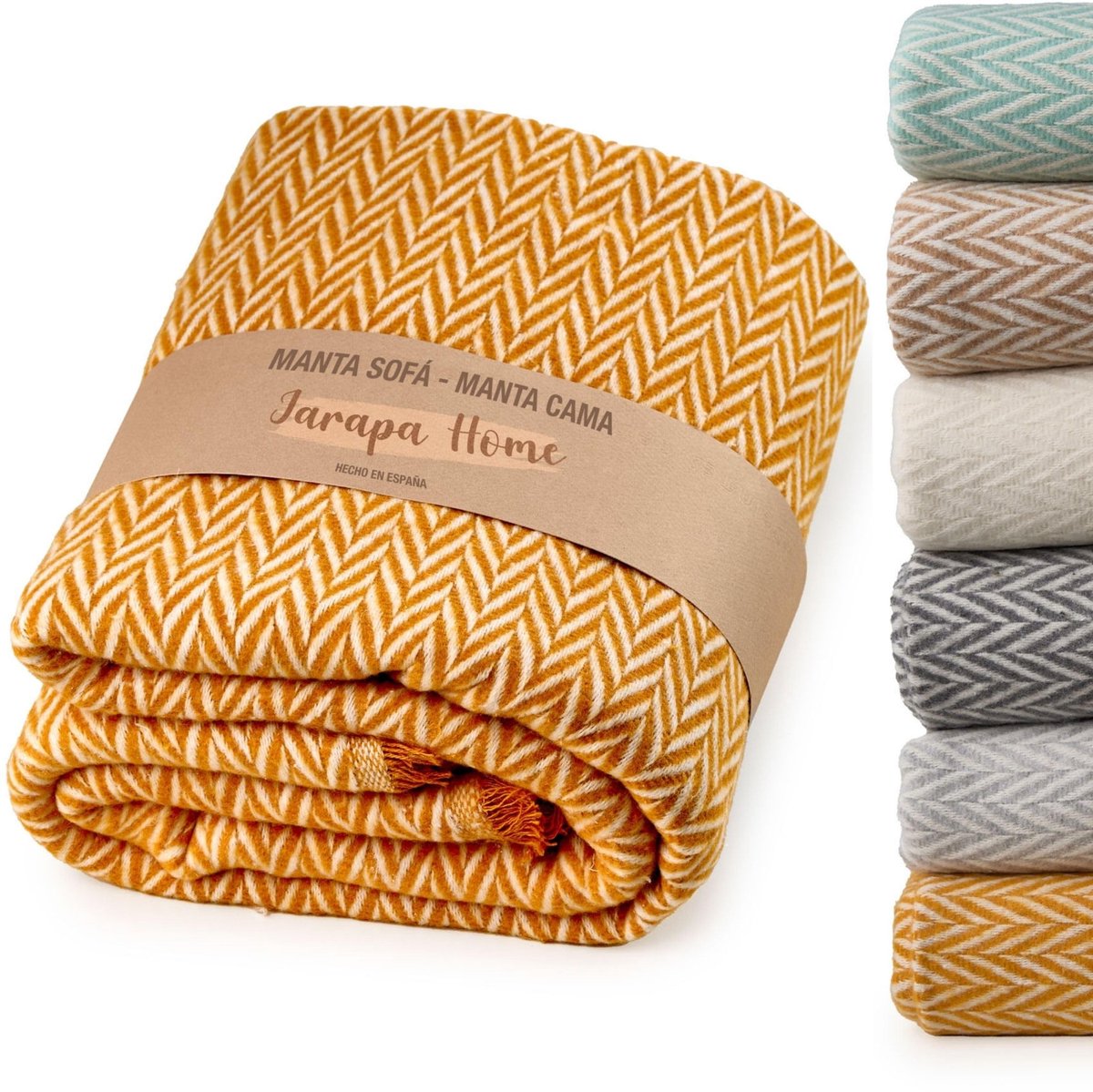 Omgoods - Elegante en Duurzame Sofa Throw Dekbed 180x260cm - Geel Katoen