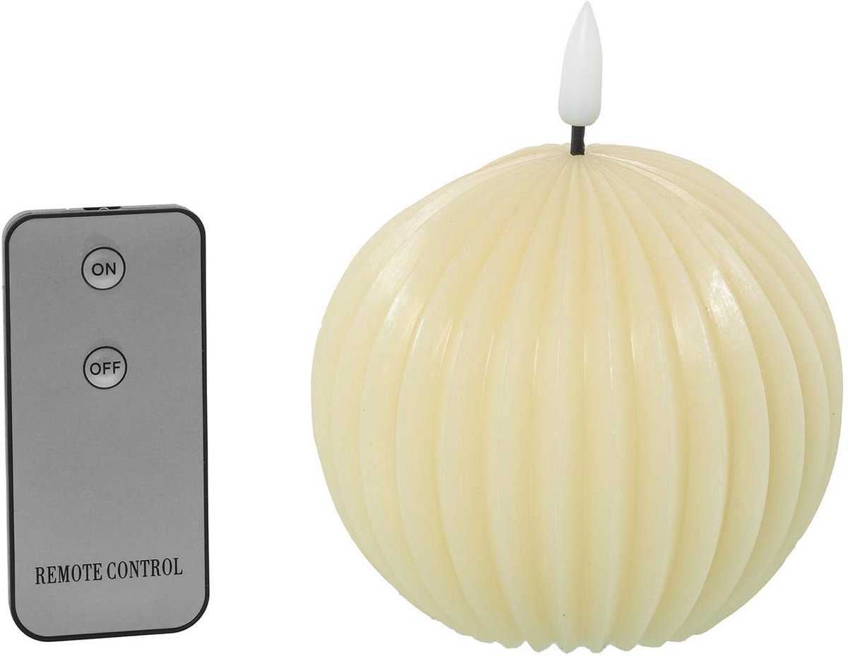 Omgoods - LED Kaarsen Set met Remote Control - Ivoor - 10 x 10 x 9 cm