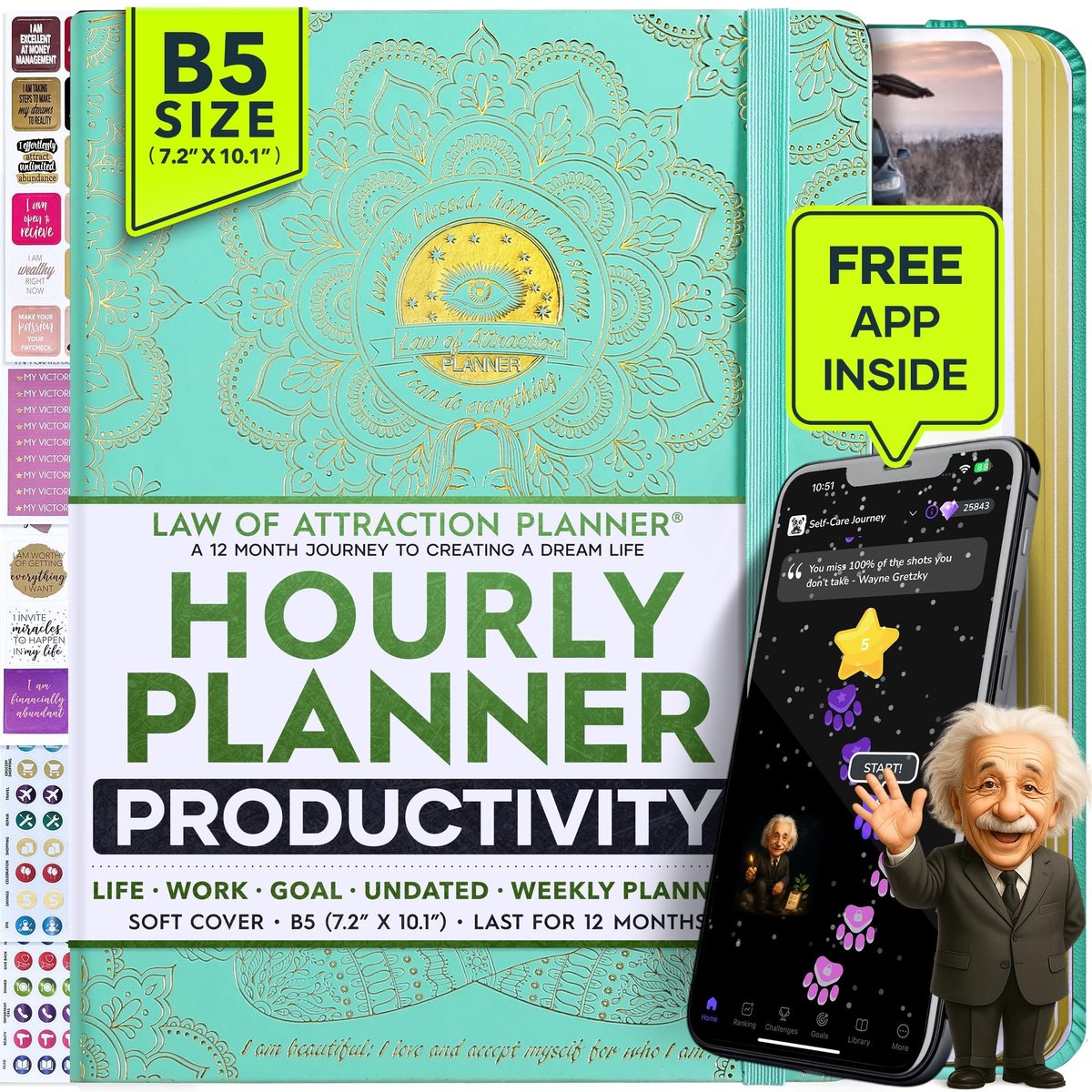 Omgoods - Life Planner - Luxe Wekelijkse en Maandelijkse Planner Zonder Datum, 12 Maanden