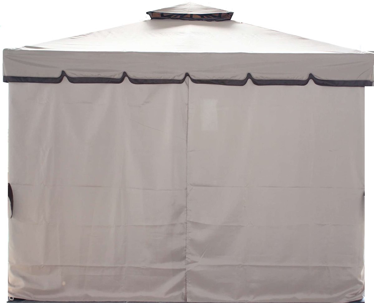 Omgoods - Set van 4 Vervangende Zijkappen voor Tuinpaviljoen - Beige (3 x 4 m)
