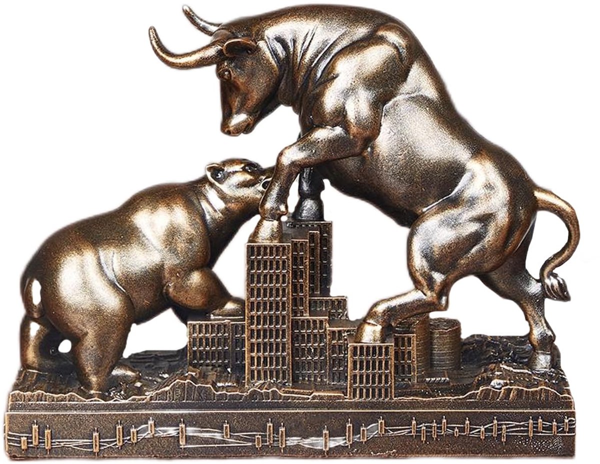 Omgoods - Wall Street Bulle en Beer Beeld - Moderne Kantoor Decoratie