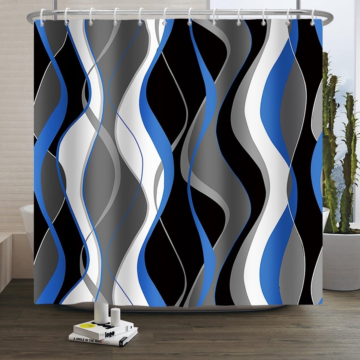 Omgoods - Abstracte Gestreepte Douchegordijn 180x200cm met Waterdichte Stof