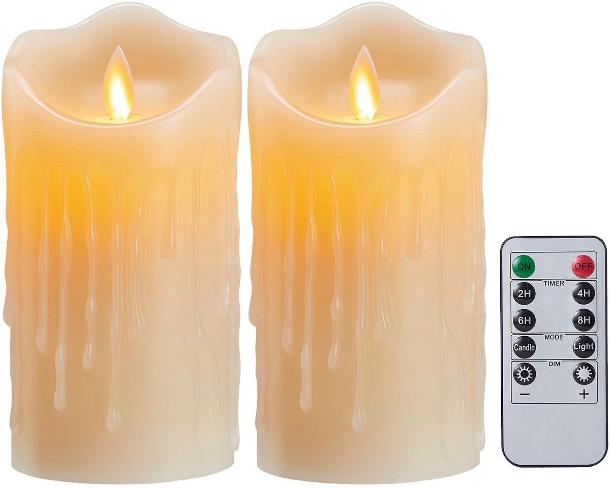 Omgoods - Flameless LED Kaarsen (2-Pack) - Realistische Flikkerende Vlam met Afstandsbediening