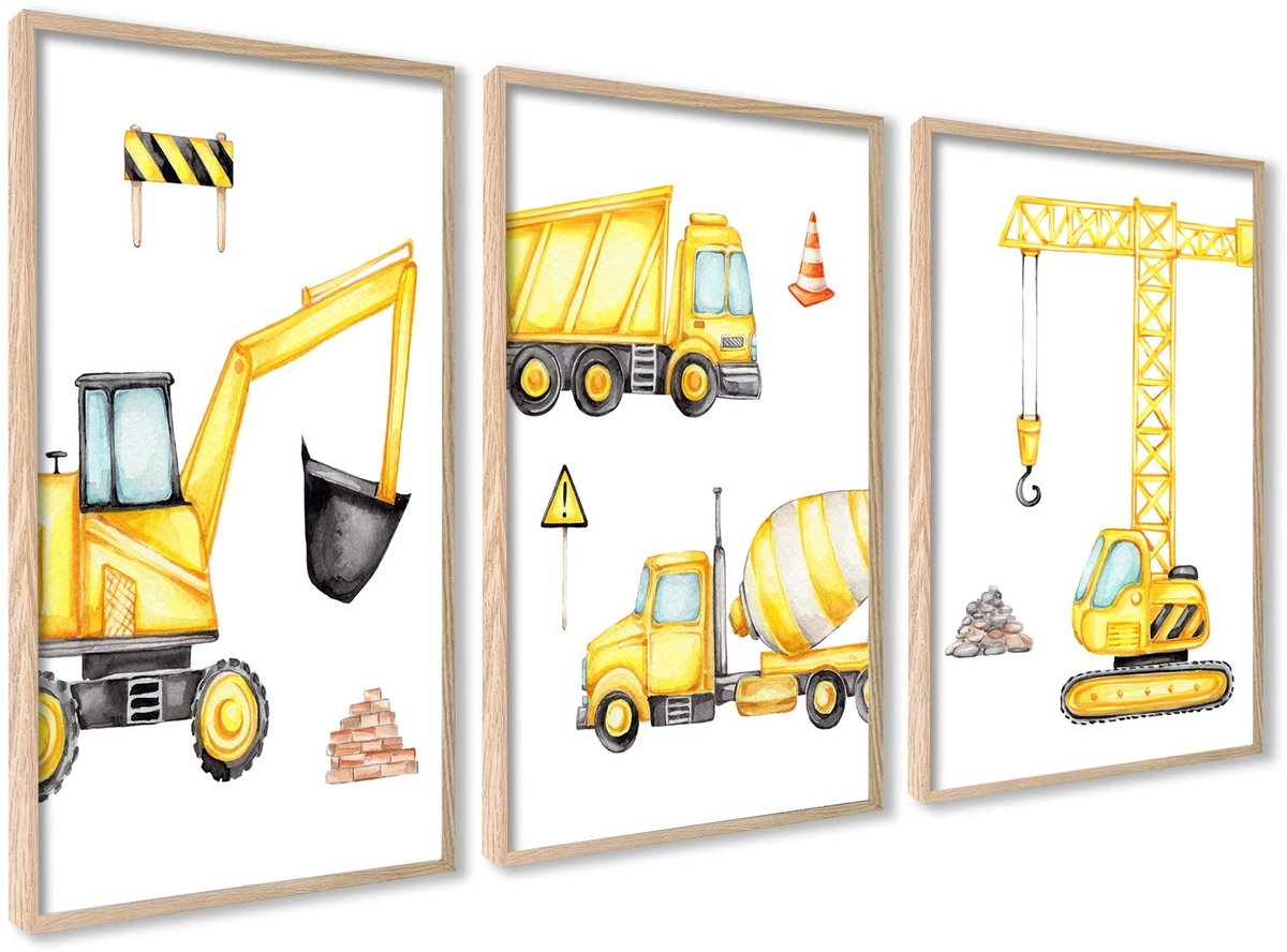 Omgoods - Set van 3 Posters voor Kinderkamer - 30x40 cm zonder lijst