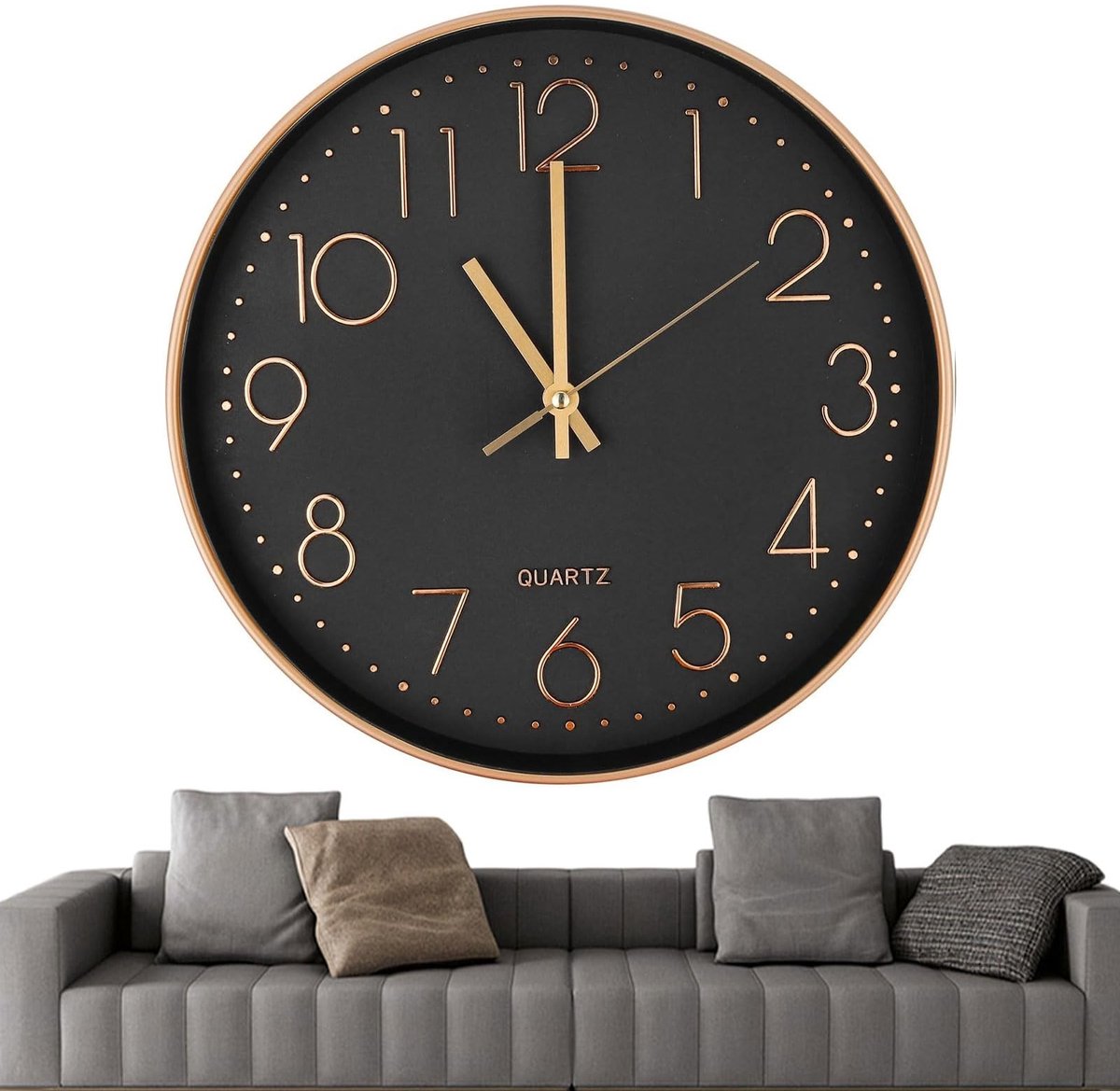 Omgoods - Geluidsloze Wandklok - 30 cm Quartz Design, Geschikt voor Kinderen