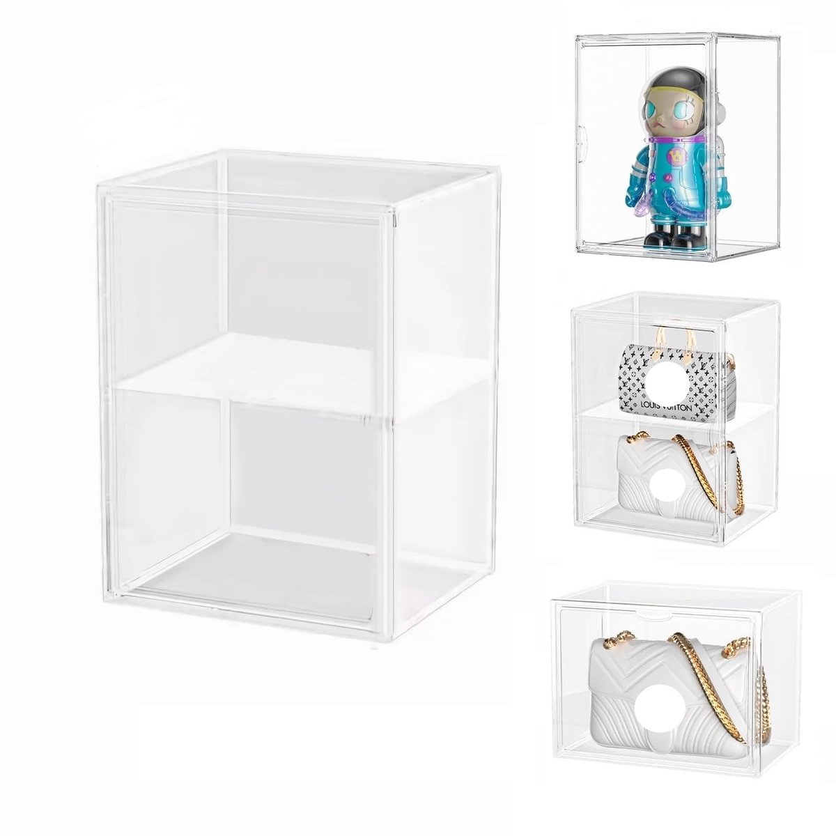 Omgoods - Acryl Vitrine met Deur voor Verzamelaars - Plexiglas, Hoogte Verstelbaar (40 x 30 x 25 cm)