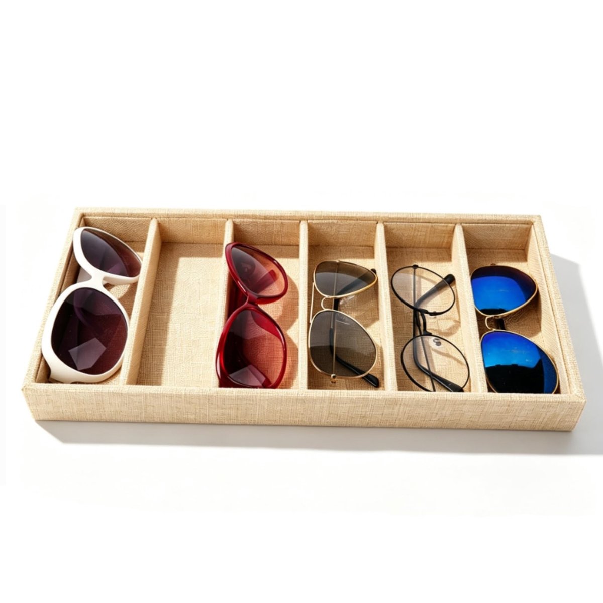 Omgoods - Zonnebril Organizer Tray - 6 Vakken Juweel Display Box voor Thuis