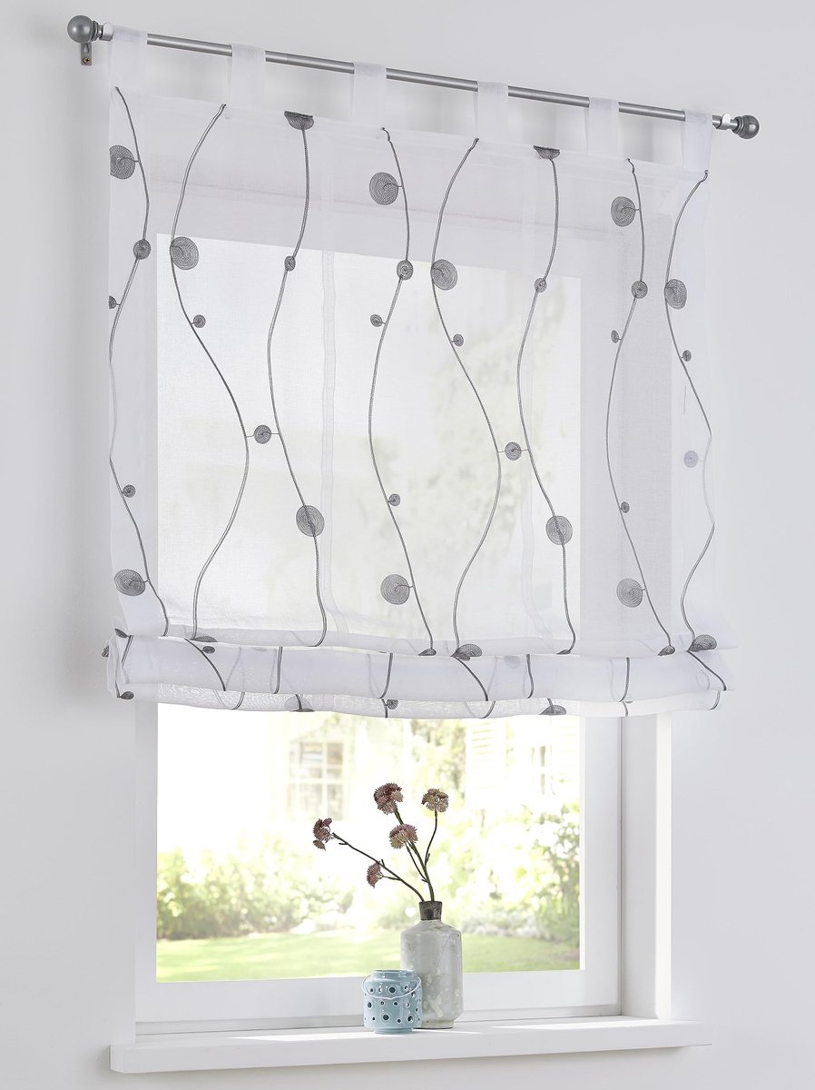 Omgoods - Nelly Romeinse Jaloezie met Lussen - Witte Semi-Transparante Jaloezie 100 x 140 cm