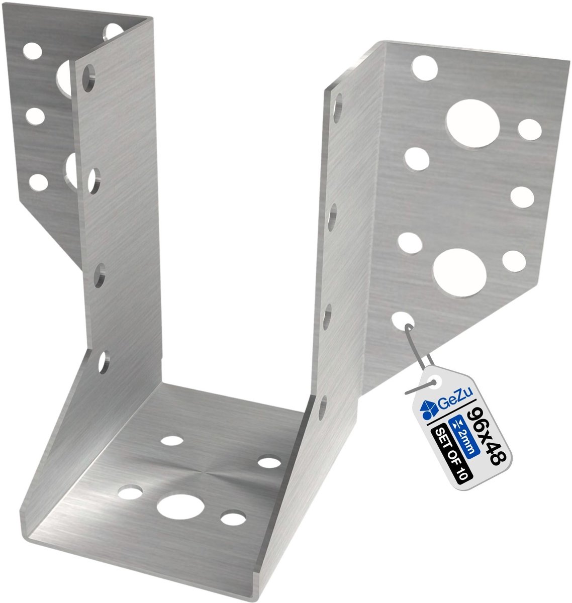GeZu Impex Balkdrager Type A Verzinkt 48 x 96 x 2 mm Set von 10 Raveeldrager Balkschoen Balkverbinding