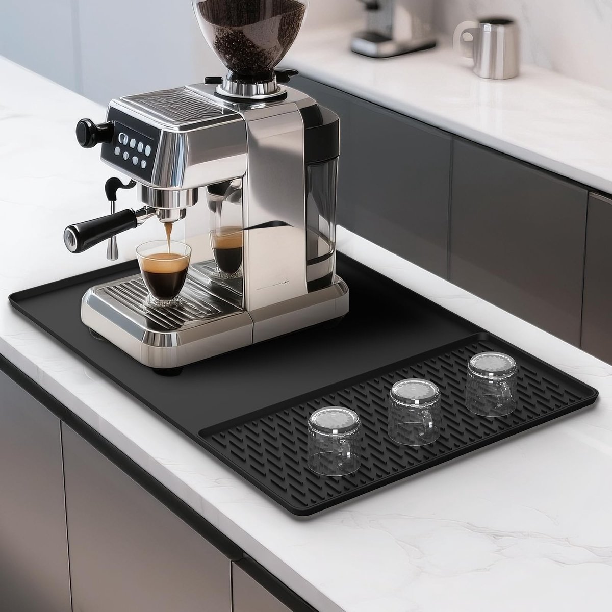 Omgoods- Koffiemat Siliconen - Morsbestendig - Koffiebarmat - Koffiebaraccessoires - Antislip - 60x40cm - Onderlegger