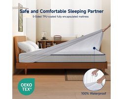 Omgoods - Z-HOM DXHome Waterproof Fitted Sheet - Microfiber met Waterdichte Laag - Wit - 160 x 200 x 30 cm
