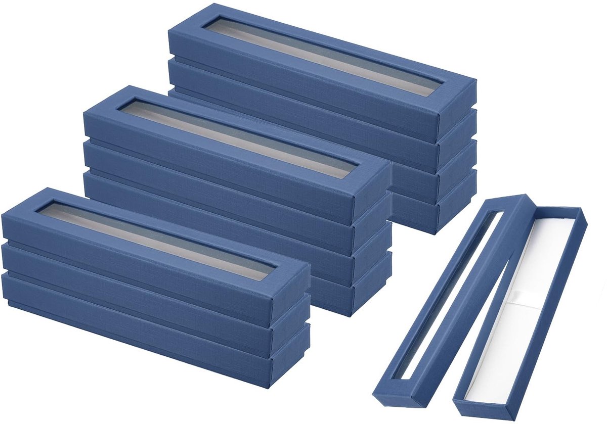 Omgoods - Pen Gift Box - 12 Stuks Lege Pennenhouder met Duidelijk Venster voor Kantoor en Cadeaus