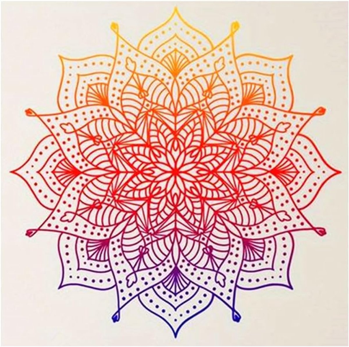 Grote en doorzichtige diamantschilderij, mandaal, 40 x 40 cm, strass-steentjes, mandala, daiments, voor volwassenen, mandala, vensterfoto's, transcendentaal ontwaken, eindeloos veranderen