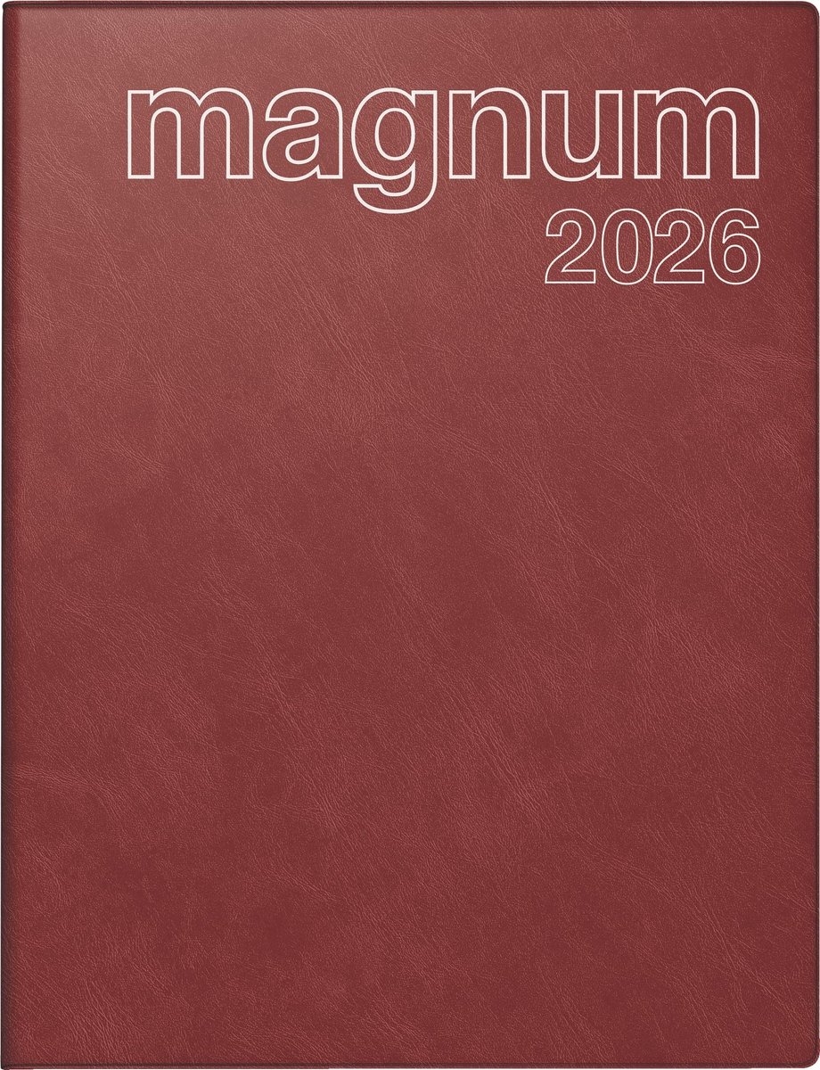 Omgoods - Buchkalender Mod. Magnum 2026 - Dagelijkse Planning in Weinrood