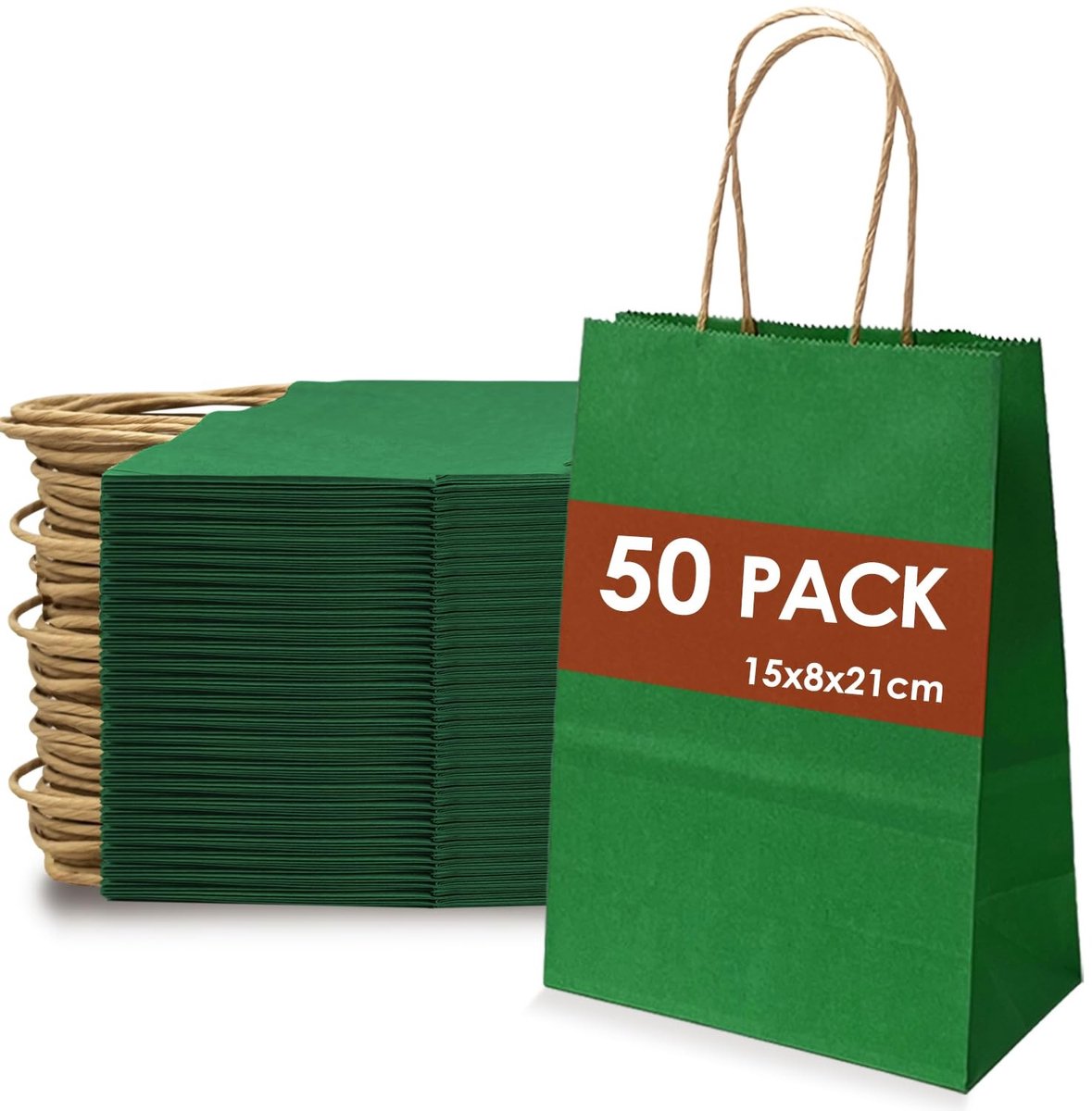 Omgoods - Set van 50 Kraftpapieren Zakjes met Handvat