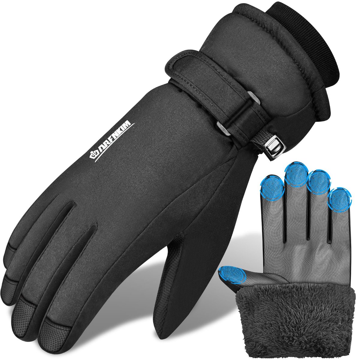 Omgoods - Waterdichte en Winddichte Winterhandschoenen met Fleecevoering voor Outdoor Sports
