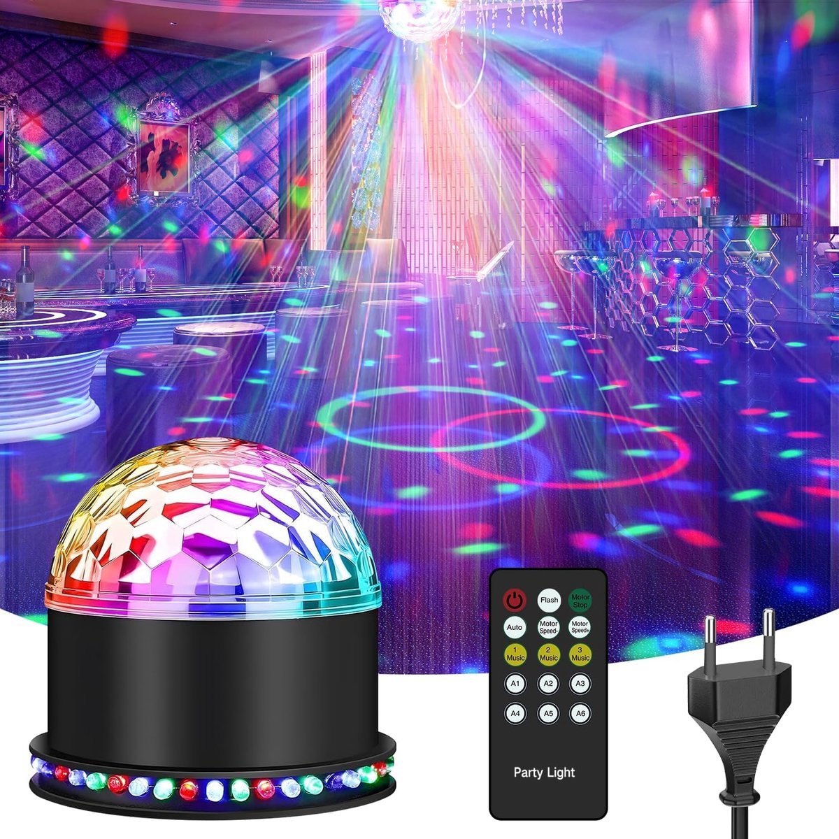 Gomifie facetbal 51 leds met 3 lichteffecten voor DJ, Kerstmis, bar en feest